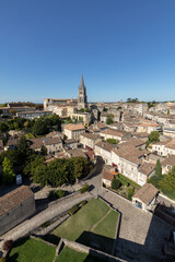 Fototapeta na wymiar Panoramic view of St Emilion, France. St Emilion is one of the principal red wine areas of Bordeaux and very popular tourist destination.