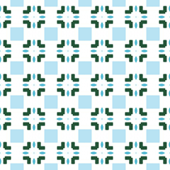 Vector seamless pattern texture background with geometric shapes, colored in blue, green, white colors.