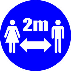 Social Distance 2m Symbol Sign