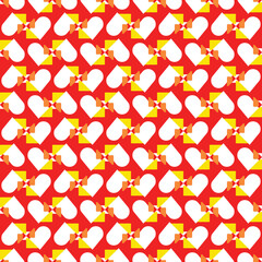Vector seamless pattern texture background with geometric shapes, colored in red, orange, yellow, white colors.