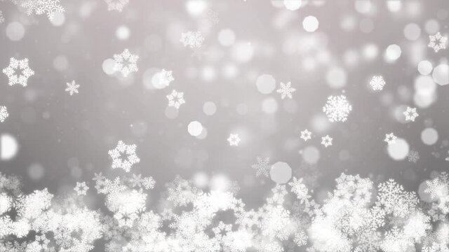 Shining silver White particles Shimmering Glittering Particles With Bokeh Abstract motion background. 4K loop video. merry christmas, Holiday, winter, New Year, snowflake, snow, festive, snow flakes,