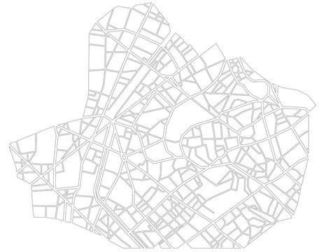 Abstract city navigation map with lines and streets. Vector black and white urban planning scheme. Illustration of plan street map, road graphic navigation.