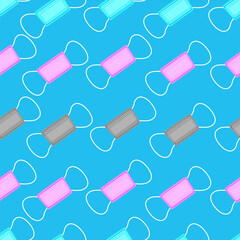 Safety breathing masks. Industrial safety N95 mask, dust protection and breathing medical respiratory. Corona masks. Hospital or pollution protect face masking. Medical masks smog dust pm2.5 danger.