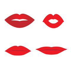 Sets of red lips vector illustration