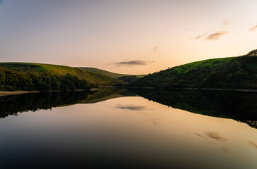 Reflections at sunset over the lake