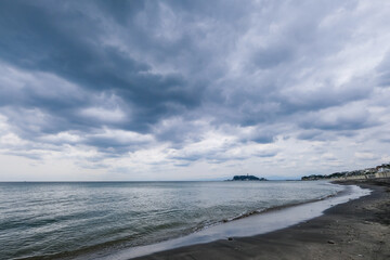 Fototapeta na wymiar 神奈川県の七里ヶ浜からの富士山