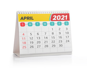 April Month 2021 Desk Calendar