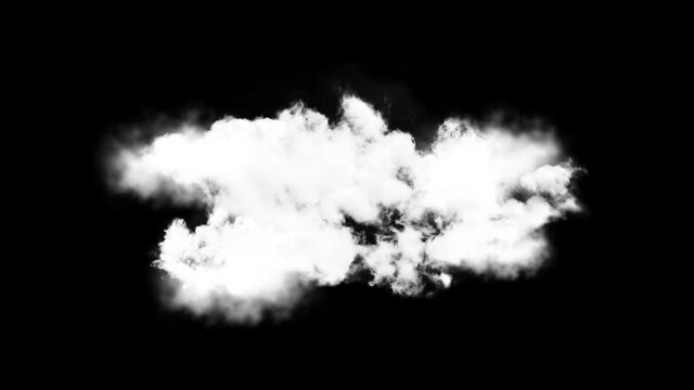 3D Clouds Moving over Black Background Loop Green Screen timelapse, time-lapse for Compositions, Steam, Transition, Smoke, Storm, Weather, Nature, Rain, Cloudscape, Heaven, isolated, air, summer, fog,