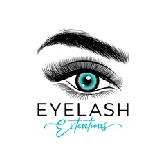 Luxury Beauty Eyelashes Logo Vector illustration