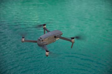 Drone shooting on the pool
