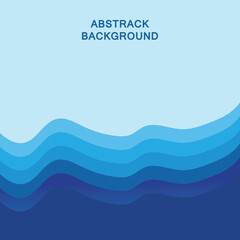 Abstract Water wave vector with sun illustration design background