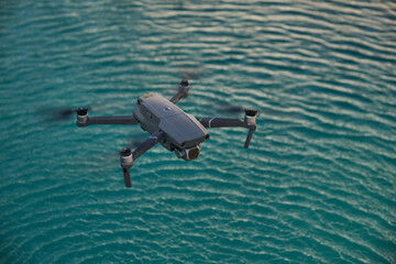 Fototapeta premium Drone shooting on the pool 