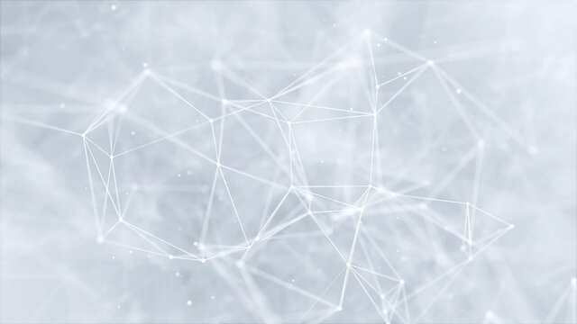 Connecting lines and dots. Big data visualization Loop background. Abstract technology glowing connections in space with particles. communications, technology, internet, plexus, social media
