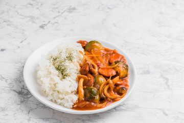 ウインナーと野菜のトマトソース煮込み