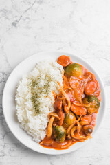 ウインナーと野菜のトマトソース煮込み