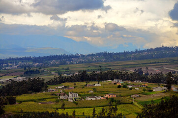 Fototapeta na wymiar Otavalo, Ecuador - View from Parque Cóndor Presentation Arena