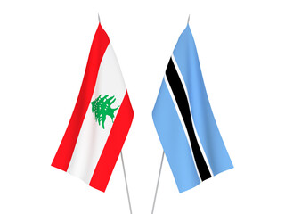 Botswana and Lebanon flags