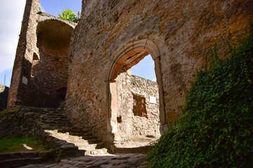 The ruins of the Chojnik castle, in the Karkonosze National Park of Poland.