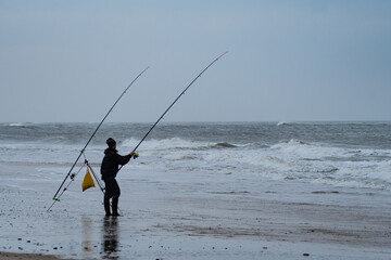 Shore fishing on the beach - Surf fishing is best