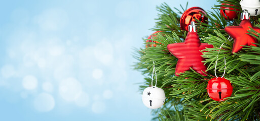 Christmas greeting card with fir tree