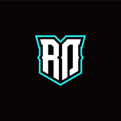 R D initial letter design with modern shield style