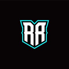 R R initial letter design with modern shield style