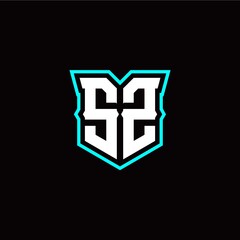 S Z initial letter design with modern shield style