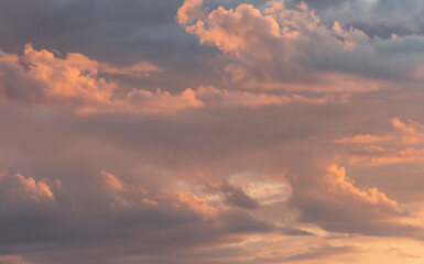 Orange Sky with Dark Clouds