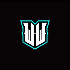 W W initial letter design with modern shield style