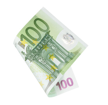 One hundred euro banknote isolated on white background