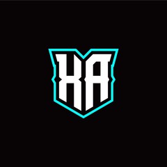 X A initial letter design with modern shield style