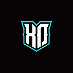 X D initial letter design with modern shield style