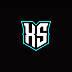 X S initial letter design with modern shield style