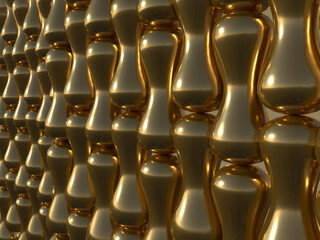 Golden drops  for art projects, cards, business, posters. 3D illustration, computer-generated render