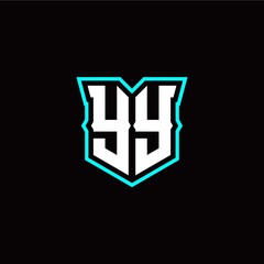 Obraz premium Y Y initial letter design with modern shield style