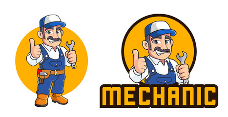 mechanic mascot logo template