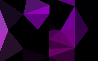 Dark Purple vector shining triangular background. Colorful abstract illustration with gradient. Template for your brand book.