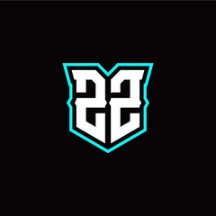 Z Z initial letter design with modern shield style