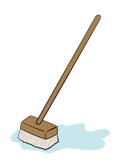 デッキブラシ　輪郭線あり