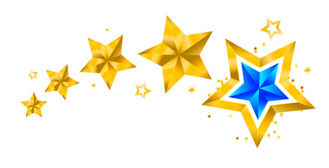 Fototapeta premium Set of simple gold colorful stars, EPS 10 New year Christmas