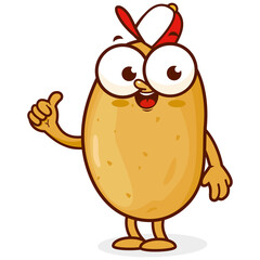 Cartoon potato character. Vector illustration