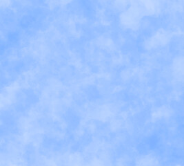 Hand painted Light blue sky with clouds background, texture paper
