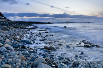 beautiful sunset lights in Brittany France