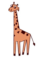 funny illustration of an animal, cute giraffe