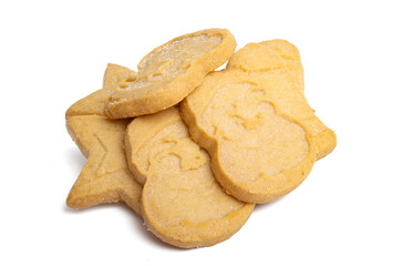 buttered christmas cookies isolated