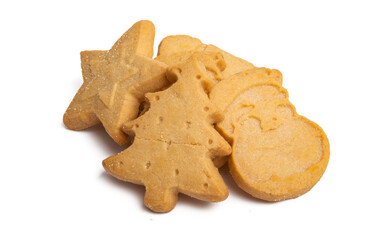 buttered christmas cookies isolated