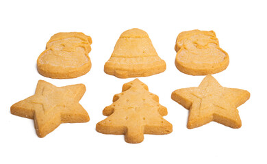 buttered christmas cookies isolated