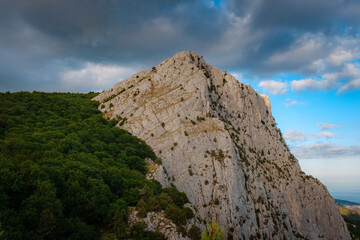 Fototapeta na wymiar Amazing cliffs of Crimea, Russia. sunset summer