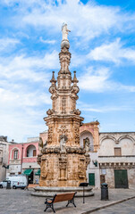 Obraz premium The Spire of the Immaculate (Guglia dell'Immacolata), made in 1743 in Baroque style Nardò, province of Lecce, Salento, Puglia, Southern Italy.