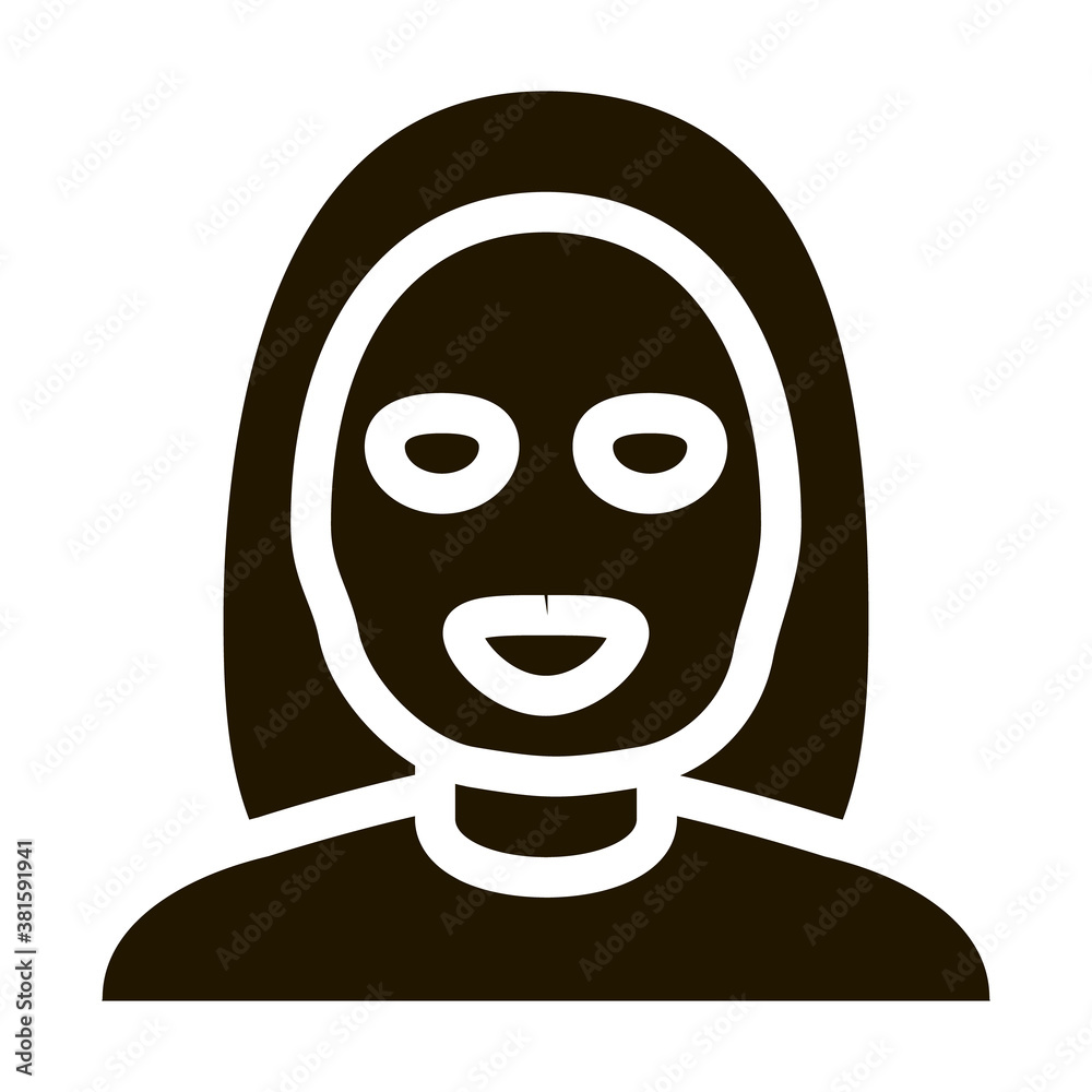 Wall mural Woman Healthcare Mask glyph icon vector. Woman Healthcare Mask Sign. isolated symbol illustration